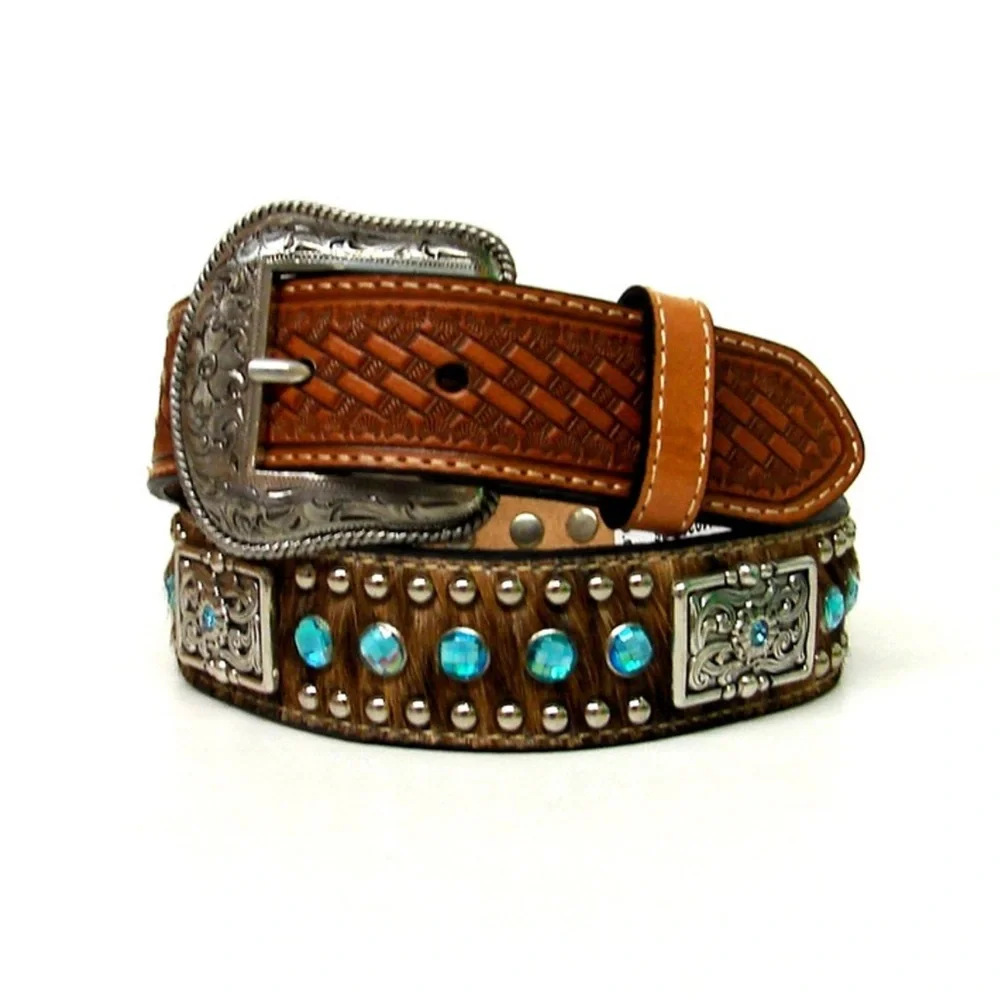 Kids Nocona Hair-On Rhinestone Belt SZ 20